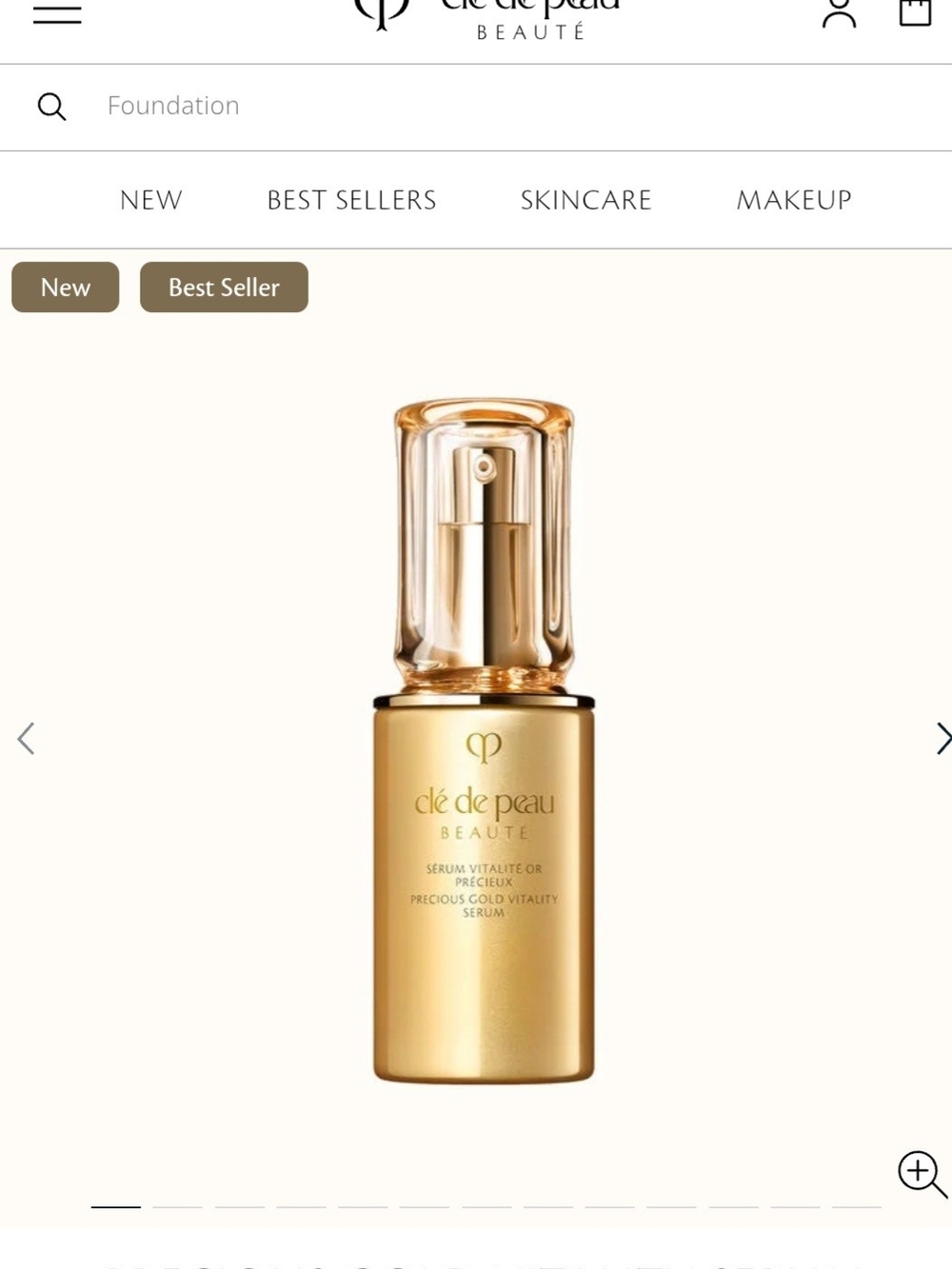 Cle De Peau Beaute Precious Gold Vitality Serum — 1.30z NIB